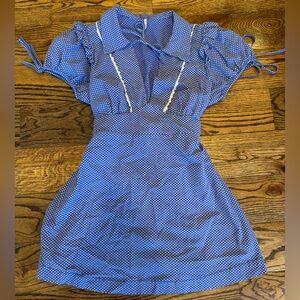 Free People Women’s Blue Polka Dot Dress - Medium